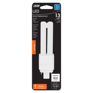 feit electric pl gx24q-1 4 pin led tube light soft white 13 watt equivalence 1 pk