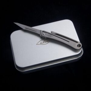 ILEAF Titanium Alloy Daily Mini Pocket Utility Knife with 10 Replaceable Blades, Ultra Compact and Lightweight