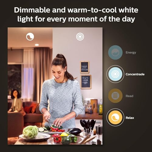 Philips Hue Smart Light Starter Kit - Includes (1) Bridge, (1) Dimmer Switch and (2) A19 LED Bulbs - White and Color Ambiance Color-Changing Light - 800LM - E26 - Control with App or Voice Assistant