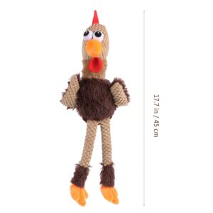 ibasenice Checkers Skinny Rooster Squeaky Plush Dog Toy Dog Fetching Toy Pet Chew Toy Dog Chew Molar Doll Pet Chew Molar Doll Dog Cat Chew Toy