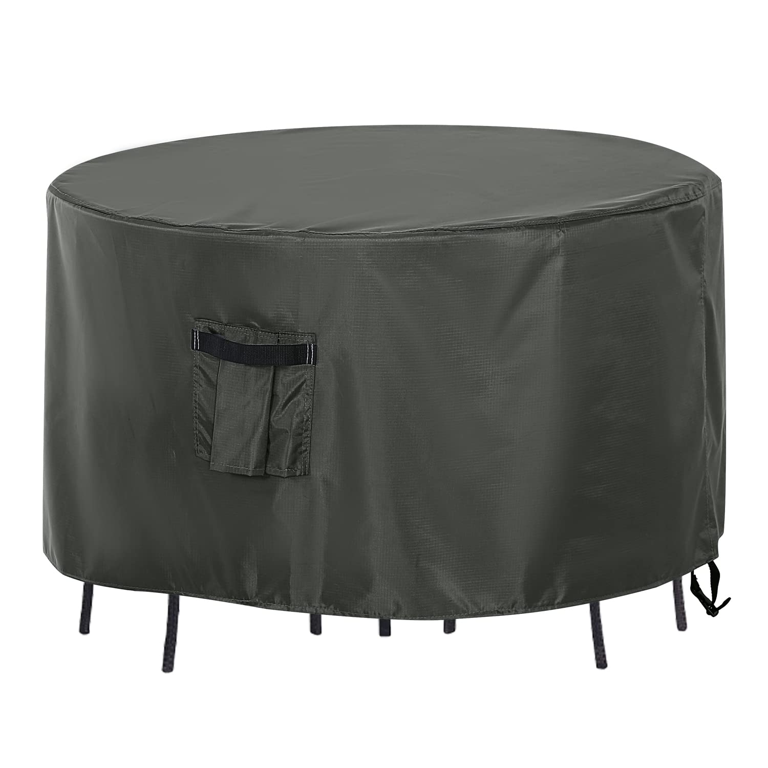 ABCCANOPY Table Cover Round Table Cover Outdoor Furniture Cover Furniture Waterproof and Dustproof Windproof Tear Resistance UV Resistance Universal Furniture Table Cover 76Dx28 Inches Grey