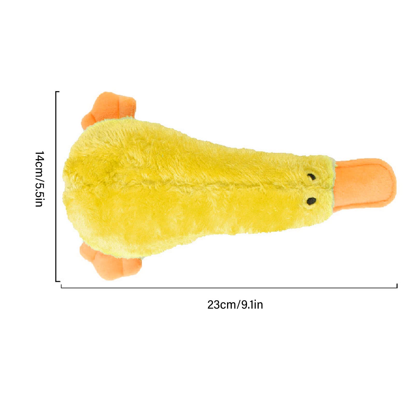 Duck Dog Squeaky Toy, Interactive Teeth Cleaning Plush Dogs Chew Toy Dog Companion for Dogs Puppies Pets (Yellow)