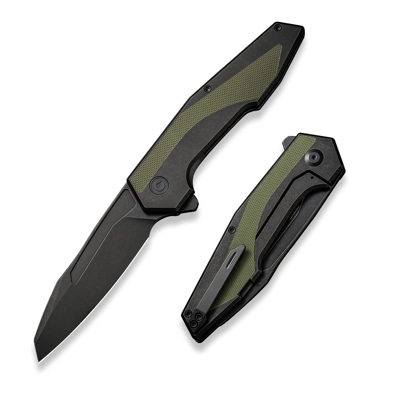 CIVIVI Folding Pocket Knife for EDC, Frame Lock Knife with 3.7" 14C28N Blade, Steel with OD Green G10 Handle, Gustavo T. Cecchini Hypersonic Flipper Knife for Men Gift Collection C22011-1