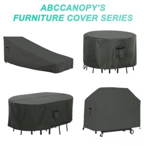 ABCCANOPY Table Cover Round Table Cover Outdoor Furniture Cover Furniture Waterproof and Dustproof Windproof Tear Resistance UV Resistance Universal Furniture Table Cover 76Dx28 Inches Grey