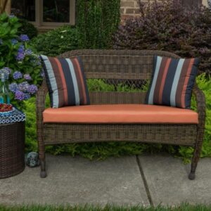 Naturesroom Sunbrella Patio Cushions -Wicker Settee - 43.5" W x 19.5" L x 3" T, Outdoor Bench Cushion with Comfort, Style & Durability Designed for Outdoor Living - Made in The USA