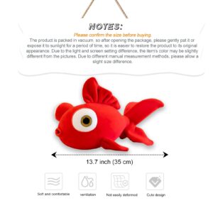 AUCOOMA Fish Stuffed Animal Plush Toys Hugging Pillow Cute Soft Doll Gifts for Girls Red13.7