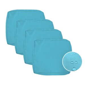 vakado outdoor patio furniture chair cushion replacement covers set of 4 waterproof decorative cushion cases decor for bench garden porch couch tent(turquoise, 24"x24"x4")