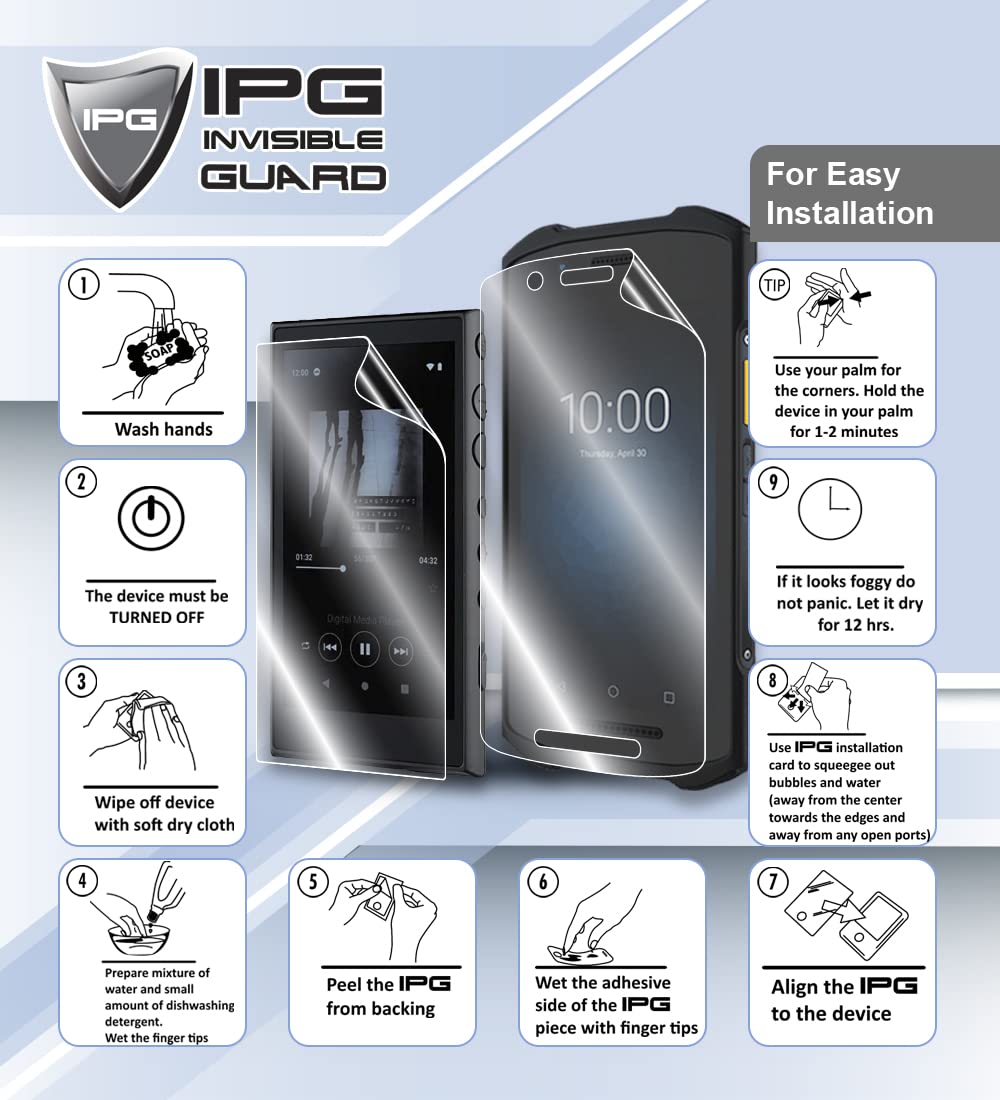 IPG For Uniden SDS100 Digital Handheld Police Scanner (2 Units) Screen Protector Hydrogel Invisible Ultra HD Clear Film Anti Scratch Skin Guard - Smooth/Self-Healing/Bubble -Free for SDS100