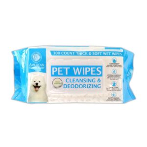 American Kennel Club AKC Dog Wipes for Cleansing & Deodorizing Great for Face, Ears, Paws, Body, & Butt - Fresh Scented - 100pk