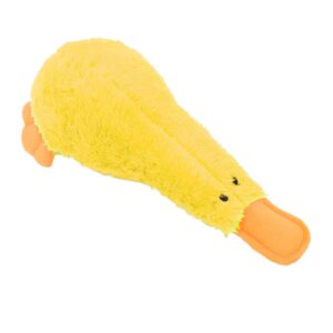 Duck Dog Squeaky Toy, Interactive Teeth Cleaning Plush Dogs Chew Toy Dog Companion for Dogs Puppies Pets (Yellow)