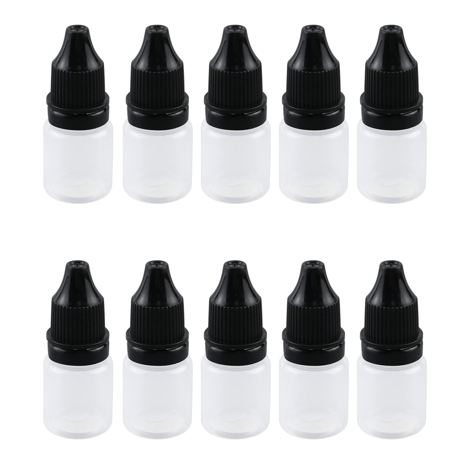 T Tulead 10PCS Plastic Squeezable Bottles Dropper Blttles Empty Squeezable Dropper Container Essential Oil Container Black 7ML