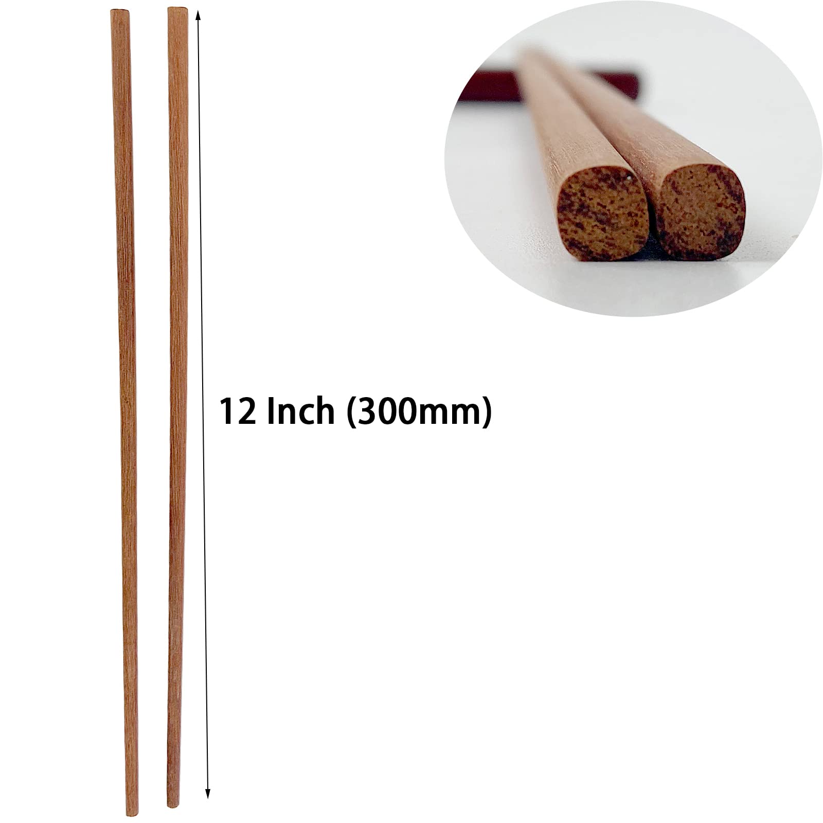 UEJYWUY 20 Pairs 12 Inch Long Wooden Chopstick, Chinese Style Cooking Hotpot Chopsticks Natural Wooden Frying Chopstick for Noodles, Hot Pot, Frying, Cooking