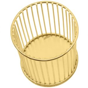 Stephanie Imports Set of 3 Metal Wire Pencil Cup or Makeup Brush Holder Organizer (Gold Bar Pattern)