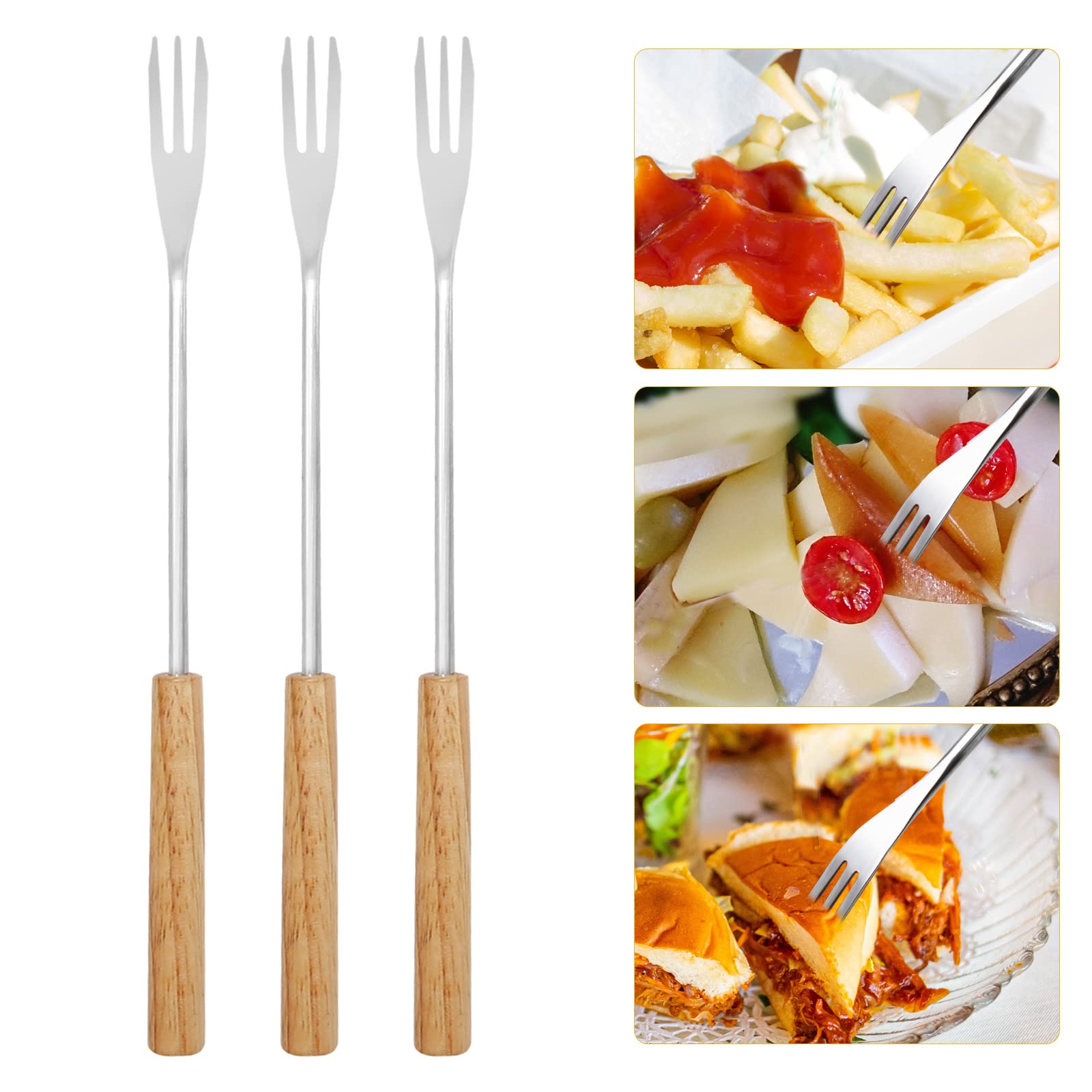 Aynaxcol Pack of 6 Fondue Forks Chocolate Cheese Dipping Set Candy Dipping Forks, DIY Baking Supplies Stainless Steel Cake Dipping Fork