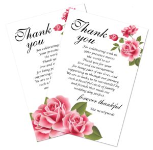 rokapary floral wedding thank you place cards, place setting cards, for bridal shower, reunion, reception, celebration, rehearsals, dinner parties, events 50 cards 4"x6". made in usa