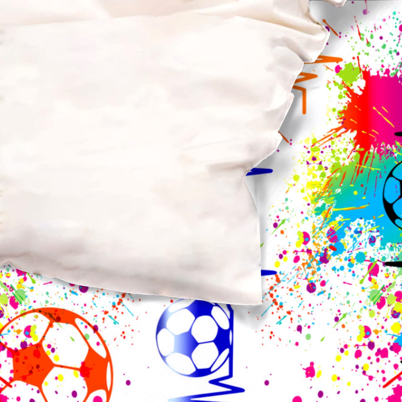 Brloote Soccer Ball Bedding Set with Matching Pillowcases Twin Size Football Sport Theme Comforter Cover for Boys Girls Kids Teens 68"X86"