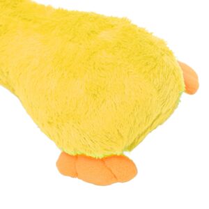 Duck Dog Squeaky Toy, Interactive Teeth Cleaning Plush Dogs Chew Toy Dog Companion for Dogs Puppies Pets (Yellow)