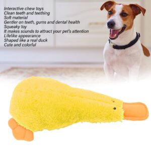 Duck Dog Squeaky Toy, Interactive Teeth Cleaning Plush Dogs Chew Toy Dog Companion for Dogs Puppies Pets (Yellow)