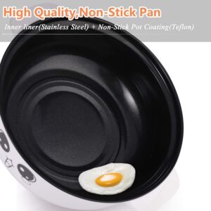 BXE 4-in-1 Multifunction Electric Cooker Skillet Wok Electric Hot Pot For Cook Rice Fried Noodles Stew Soup Steamed Fish Boiled Egg Small Non-stick with Lid (without Steamer,White)