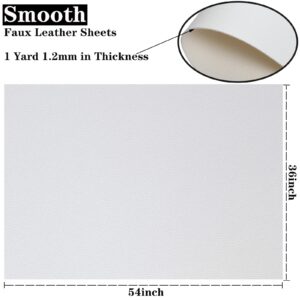 CDY Marine Vinyl Faux Leather Sheets:Soft Waterproof Synthetic Fabric Material Faux Leather 54" x 36" Very Suitable for Making Crafts DIY Upholstery Boat Car Sofa (White)