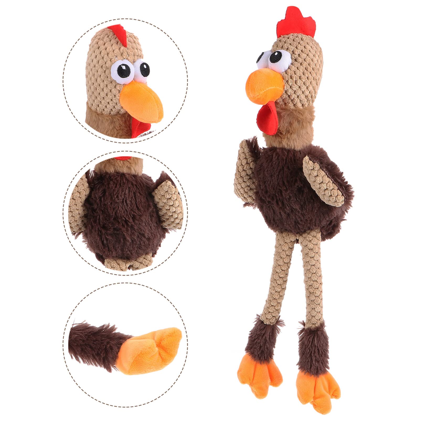 ibasenice Checkers Skinny Rooster Squeaky Plush Dog Toy Dog Fetching Toy Pet Chew Toy Dog Chew Molar Doll Pet Chew Molar Doll Dog Cat Chew Toy