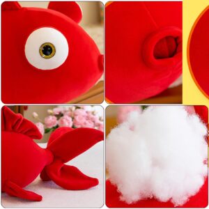 AUCOOMA Fish Stuffed Animal Plush Toys Hugging Pillow Cute Soft Doll Gifts for Girls Red13.7