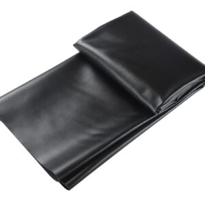 Picheng Vinyl Faux Leather Sheets: Black Smooth Faux Leather Fabric Waterproof 54" x 36" Vinyl Upholstery Leather Soft Synthetic for Upholstery Car, Bags,DIY Crafts (Black)