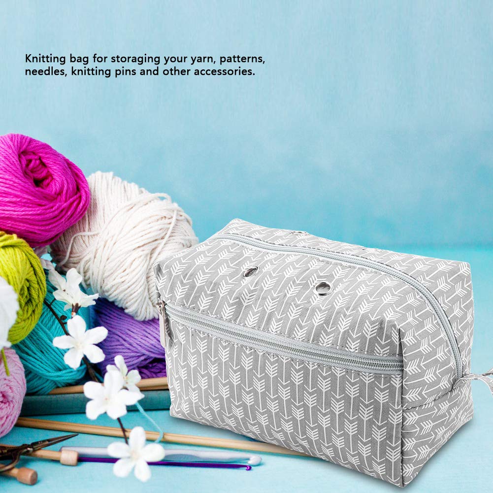 Serlium Yarn Storage Bag Knitting Bag for Yarn Storage Waterproof Crochet Bag Carrying Knitting Bag for Crochet Needles Knitting Accessories (Square)