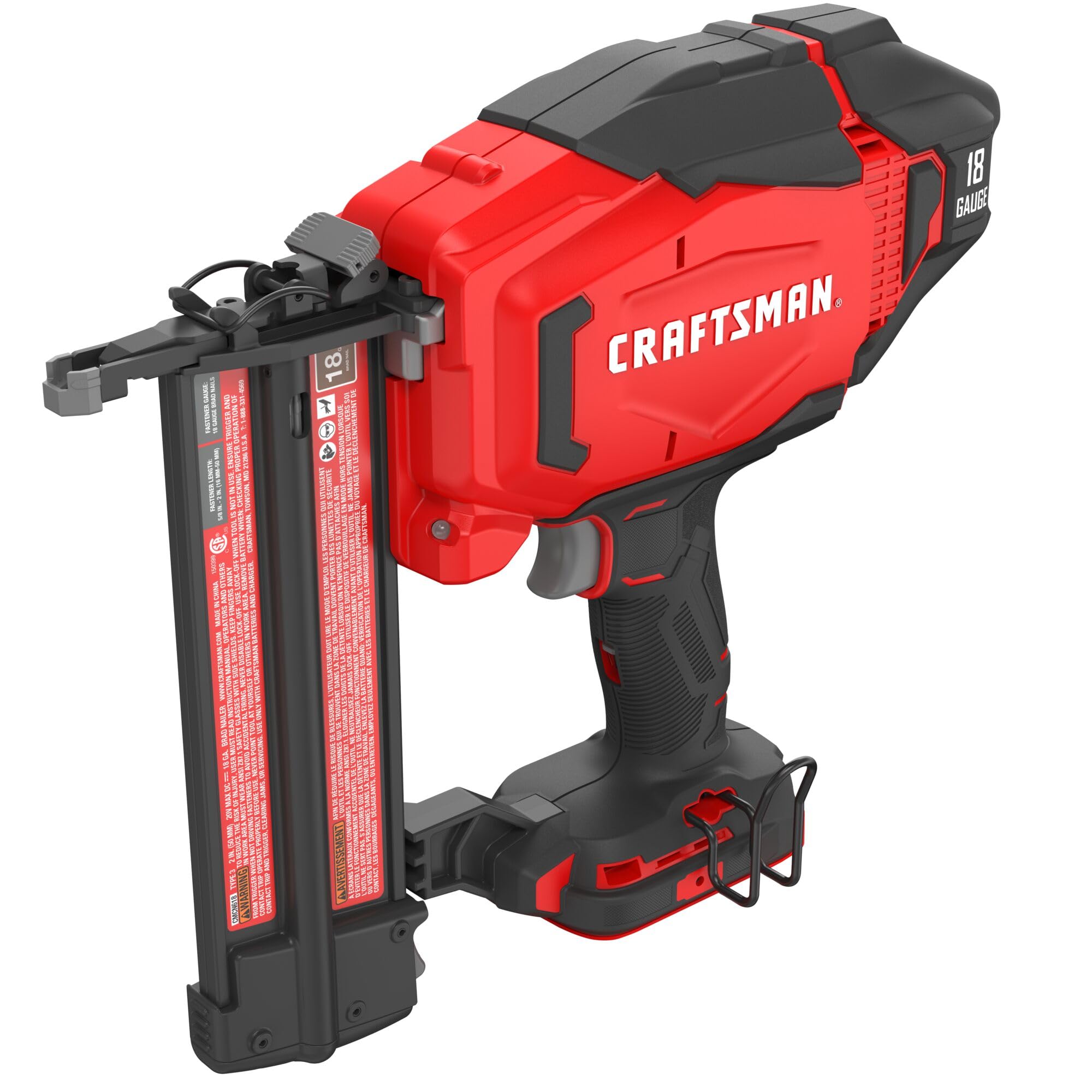 CRAFTSMAN V20 Brad Nailer, 18GA, Cordless, Bare Tool Only (CMCN618B)