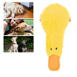 Duck Dog Squeaky Toy, Interactive Teeth Cleaning Plush Dogs Chew Toy Dog Companion for Dogs Puppies Pets (Yellow)