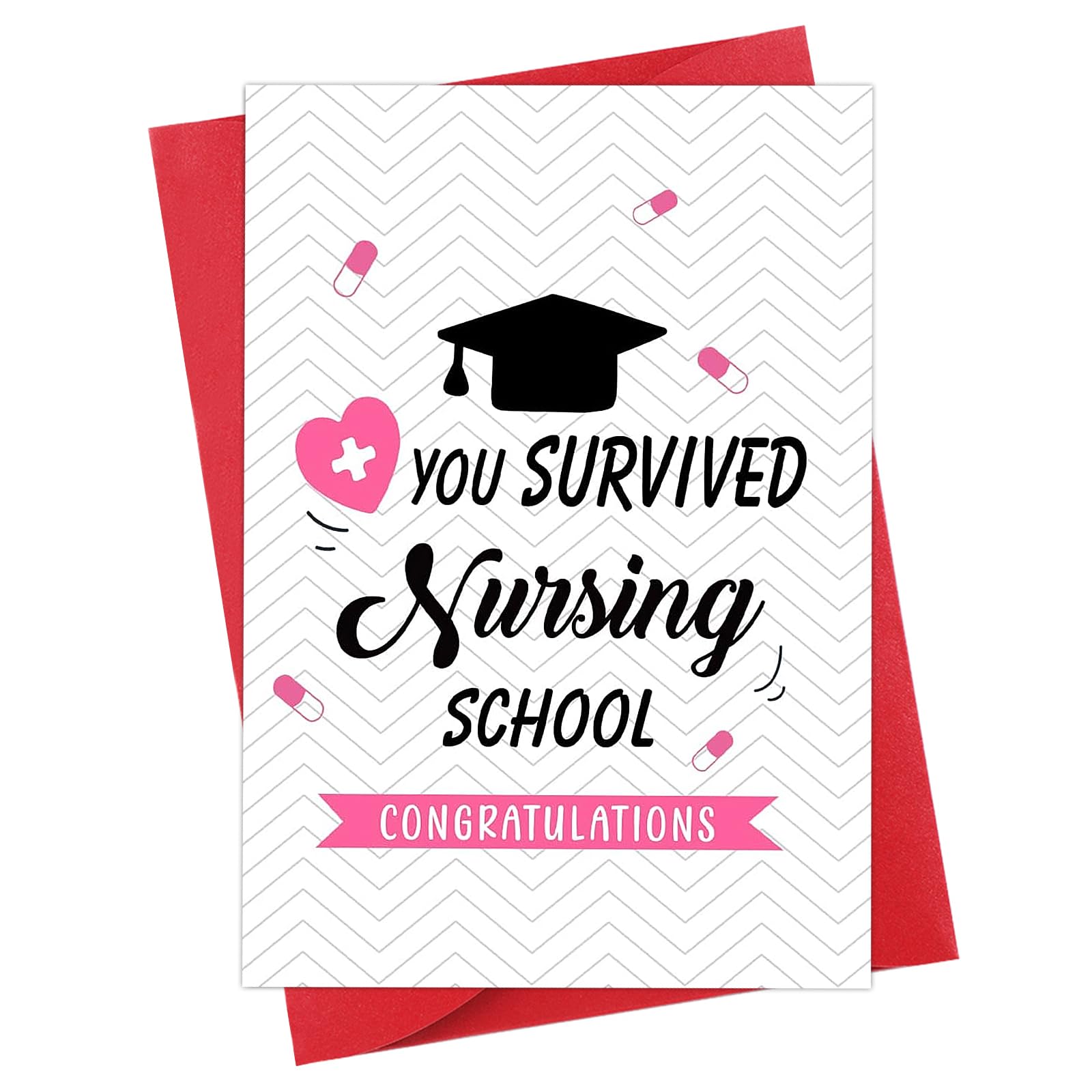 PETCEE Funny Nurse Graduation Card for Her Nurse Graduation Greeting Card for Women Graduation Card with Envelope for Nursing School Grads Medical School Graduate Occupational