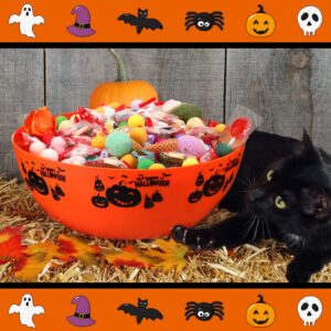 Funtery 6 Pcs Halloween Candy Bowl Large Halloween Plastic Trick Treat Candy Bowls Halloween Party Supplies Halloween Serving Bowl Halloween Candy Holders Tableware Party Decor(Black Ghost)