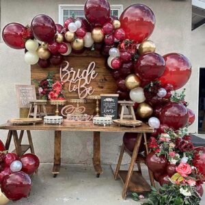 PartyWoo Burgundy Balloons, 85 pcs Wine Red Balloons Different Sizes Pack of 18 Inch 12 Inch 10 Inch 5 Inch Maroon Balloons for Balloon Garland or Balloon Arch as Birthday Party Decorations, Red-Y62