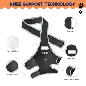 TOFIK Dog Knee Brace for Torn ACL Hind Leg – Premium Neoprene Dog Sling for Large Dogs Hind Leg Support – Washable and Reusable Dog Leg Brace with Flexible Springs (M, Silver)