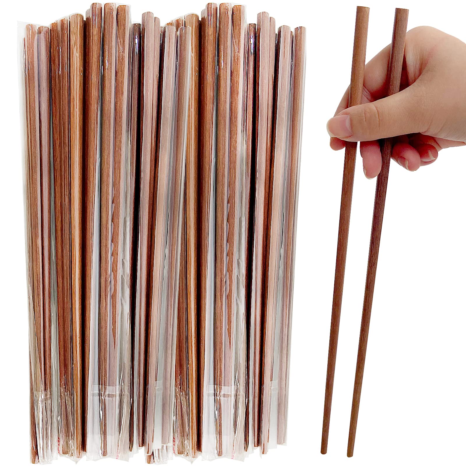 UEJYWUY 20 Pairs 12 Inch Long Wooden Chopstick, Chinese Style Cooking Hotpot Chopsticks Natural Wooden Frying Chopstick for Noodles, Hot Pot, Frying, Cooking