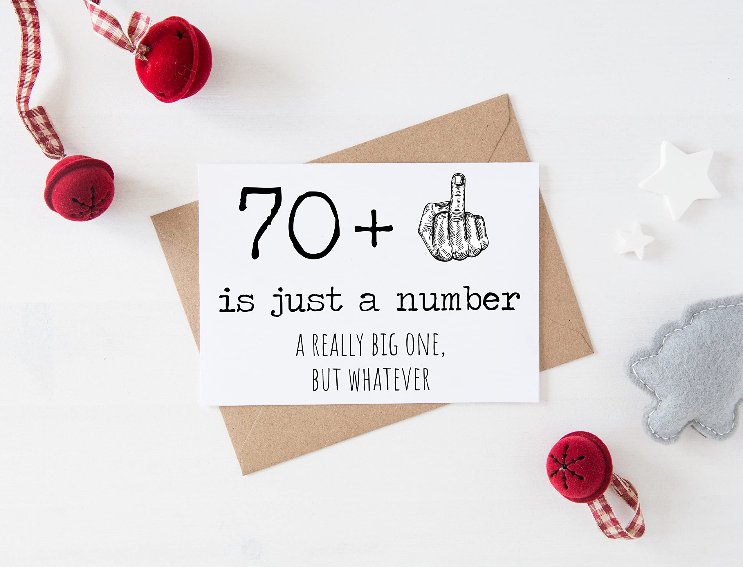 71st Birthday Card - 71 Is Just A Number A Really Big One But Whatever - 71 Year Old Birthday Card - Funny Birthday - Rude 71st Birthday Card - 70 + Middle Finger - Snarky Humor - Funny Adult Card