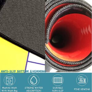 Black Basketball Floor Home Decor Print Large Area Rugs for Teen Boy Kids Bedroom, Non-Skid Rubber Back Indoor Floor Carpet Yoga Mat Living Room Bedroom Play Room Mat