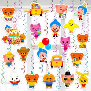 JECTZ 20Pcs Plim Plim Birthday Party Supplies Clown Theme Birthday Party Decorations for Kids Plim Plim Birthday Party Hanging Decorations