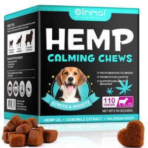 PLSHSBSE Calming Chews for Dogs, 150 Chews Hemp Calming Treats for Dog Anxiety Relief, Dog Calming Chews for All Breeds & Sizes (Chicken Flavor)