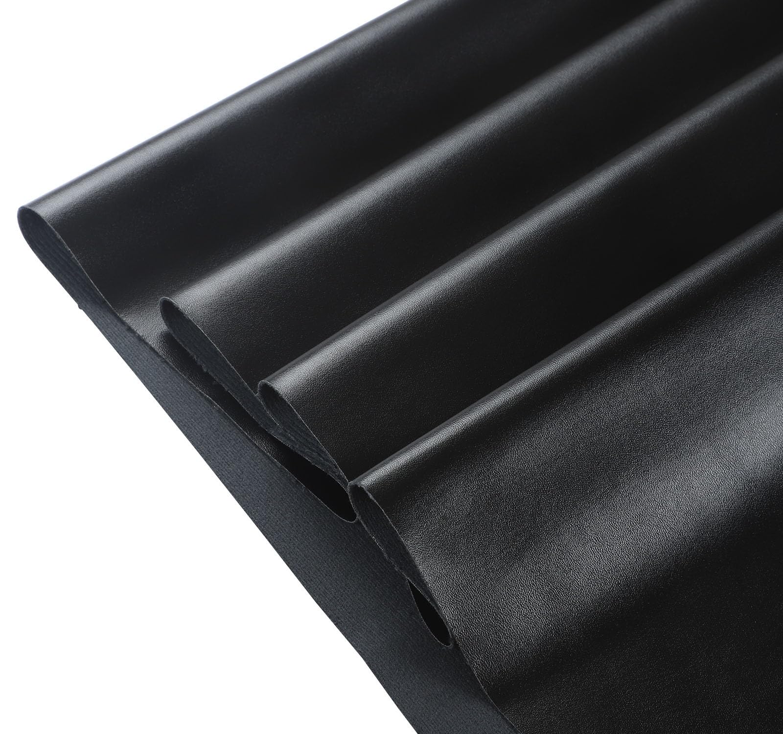 Picheng Vinyl Faux Leather Sheets: Black Smooth Faux Leather Fabric Waterproof 54" x 36" Vinyl Upholstery Leather Soft Synthetic for Upholstery Car, Bags,DIY Crafts (Black)