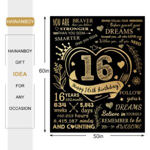 Sweet 16 Gifts for Girls Boys with Gift Box,16th Birthday Gifts for Girls Boys, 16 Year Old Birthday Gifts for Girls Boys, Sweet 16 Birthday Decorations Back in 2007 16th Birthday Blanket 60"x50"