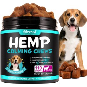 plshsbse calming chews for dogs, 150 chews hemp calming treats for dog anxiety relief, dog calming chews for all breeds & sizes (chicken flavor)