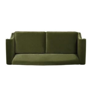 Jennifer Taylor Home Elaine 77" Camel Back Small Space Sofa Olive Green Performance Velvet