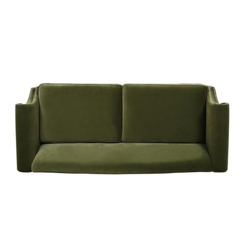 Jennifer Taylor Home Elaine 77" Camel Back Small Space Sofa Olive Green Performance Velvet