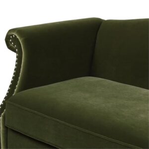 Jennifer Taylor Home Elaine 77" Camel Back Small Space Sofa Olive Green Performance Velvet