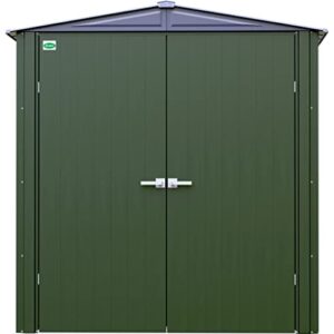 Scotts 6' x 3' x 6' Garden Storage Cabinet, Compact Outdoor Lockable Metal Shed Kit for Backyard, Patio, and Lawn