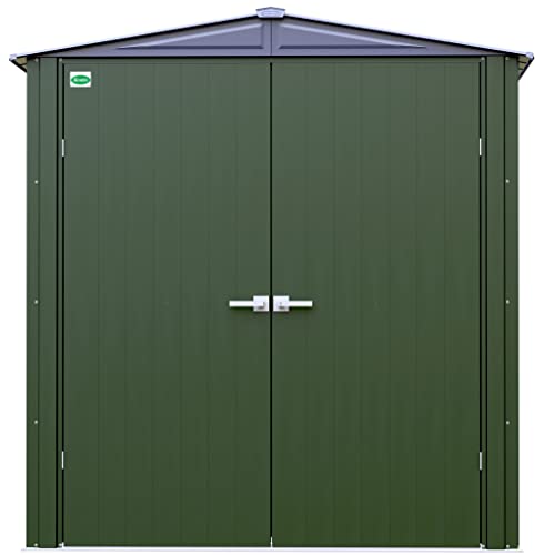 Scotts 6' x 3' x 6' Garden Storage Cabinet, Compact Outdoor Lockable Metal Shed Kit for Backyard, Patio, and Lawn