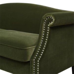 Jennifer Taylor Home Elaine 77" Camel Back Small Space Sofa Olive Green Performance Velvet