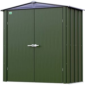 Scotts 6' x 3' x 6' Garden Storage Cabinet, Compact Outdoor Lockable Metal Shed Kit for Backyard, Patio, and Lawn