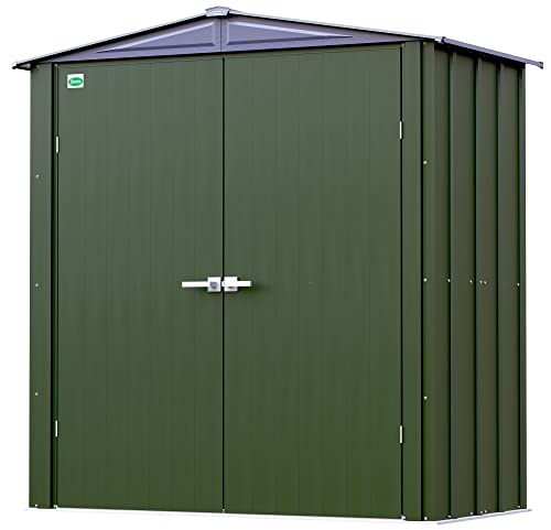 Scotts 6' x 3' x 6' Garden Storage Cabinet, Compact Outdoor Lockable Metal Shed Kit for Backyard, Patio, and Lawn